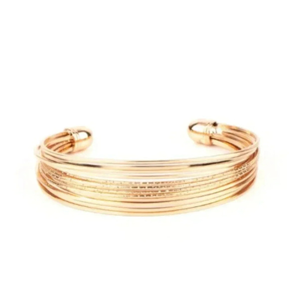 New Gold Wire Cuff Bracelet - Picture 1 of 1